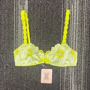 SOLD OUT Savage X Fenty PERFECT POPPIES UNLINED LACE DEMI BRA. Small lime blue
